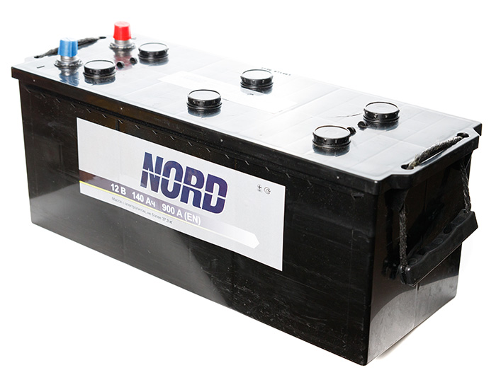 Акумулятор вантажний NORD 6СТ-140(3), 12B, 140Ah, 900A, плюс ліворуч (L+) кальцієвий (Ca/Ca), 513X189X217 мм (NORD140T3)